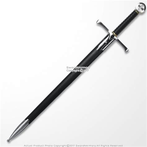 41 Templar Crusader Medieval Knights Arming Sword With Scabbard Cross
