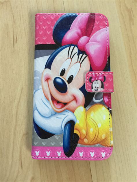 Disney Minnie Mouse Flip Stand Pu Leather Case Wallet For Iphone 7