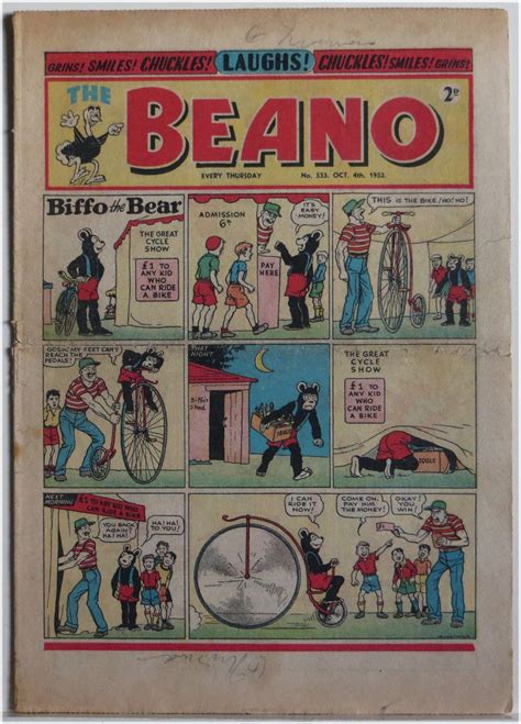 Buy The Beano Comic No533 October 4th 1952 With Biffo The Bear Dennis