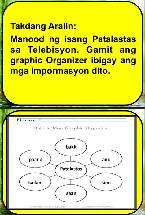 Manood Ng Isang Patalastas Sa Telebisyon Gamit Ang Graphic Organizer