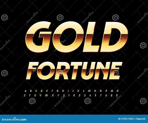 Vector Chic Emblem Gold Fortune Modern Golden Font Stylish Alphabet