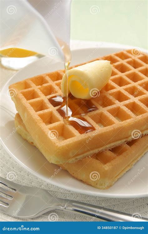 Waffles And Maple Syrup Royalty Free Stock Photography Image