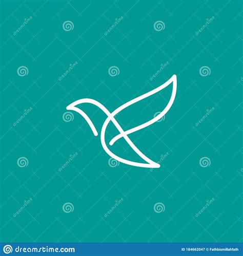 Flying Bird Logo Design Template With Linear Concept Style Vector