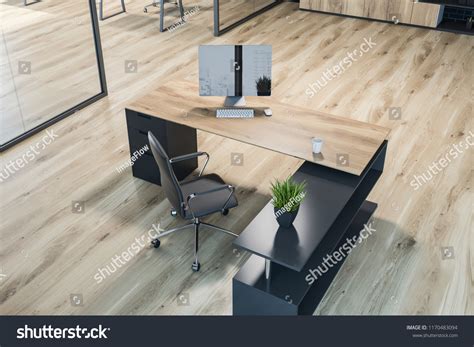 Top View Modern Manager Office Interior Stock Illustration 1170483094