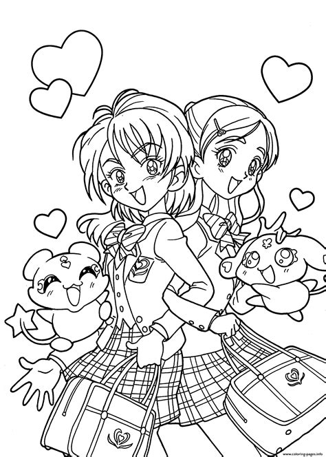 Download and print these drawings for kids to color coloring pages for free. Funny Pretty Anime Girls Coloring Pages Printable