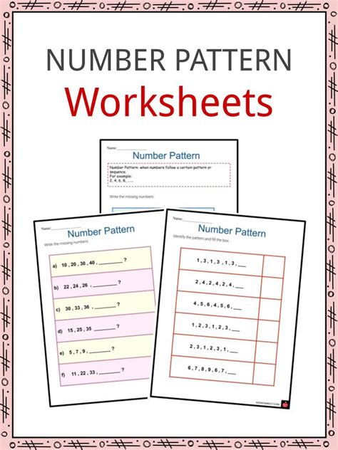 Number Pattern Worksheets What Is How To Indentify Importance