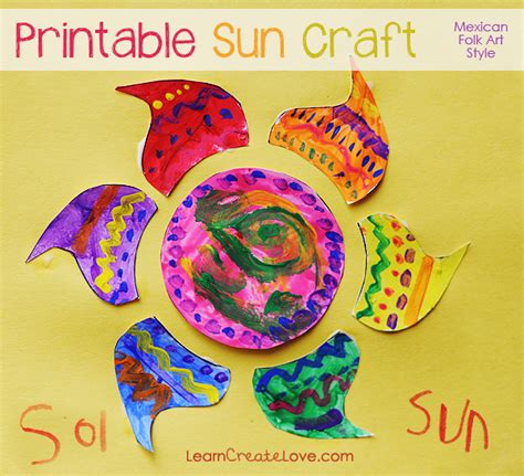 Printable Craft Mexican Folk Art Sun