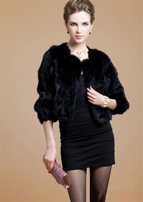 100 real genuine rabbit fur jacket coat outwear clothing ladies classic party ebay