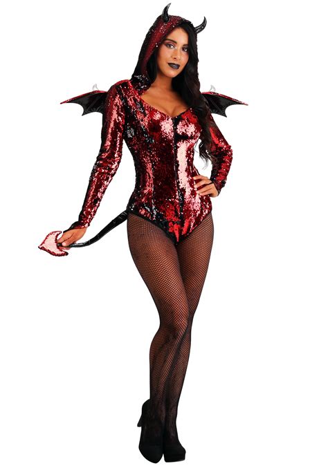 Women S Red Sequined Devil Costume