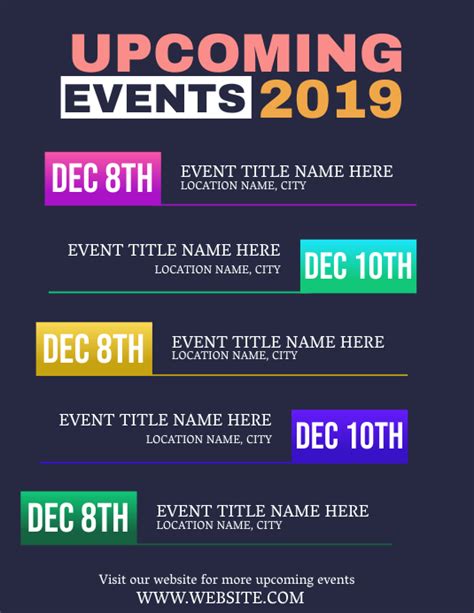 Upcoming Events Flyer Template Postermywall