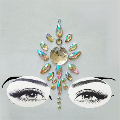 Adhesive Face Gems Rhinestone Temporary Tattoo Jewels Festival Party