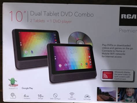 Rca Drp29101 S 10 16gb Dual Android Tablet Dvd Combo Kit For Sale