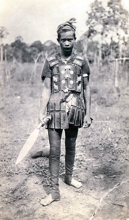 Moro Warrior From The Philipines Early1900 Shown Wearing Locally Made