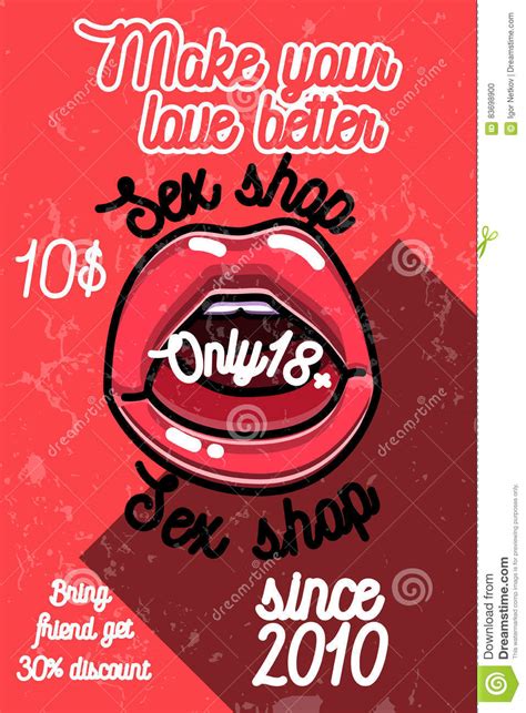 color vintage sex shop banner stock vector illustration of bdsm invitation 83698900
