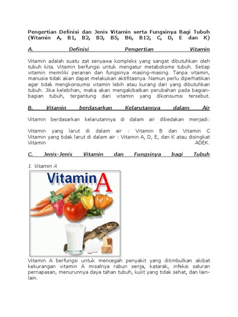 Pdf Pengertian Definisi Dan Jenis Vitamin Serta Fungsinya Bagi Tubuhdocx Dokumentips