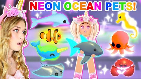 All The Neon Ocean Pets In Adopt Me Roblox Youtube