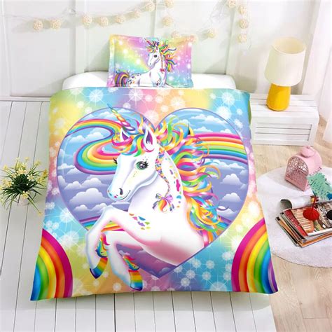 Twin Rainbow Unicorn Bedding Set Unicorn Bed Set Unicorn Bed In A Bag Unilovers