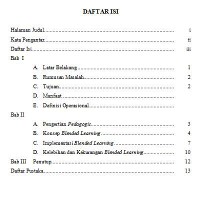 Contoh Daftar Isi Makalah Yang Benar Update Mister Tekno