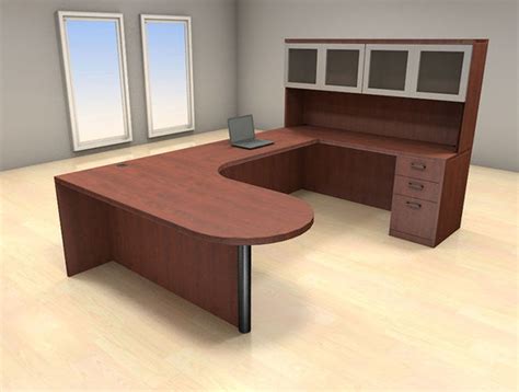 5pc U Shape Modern Executive Office Desk Set Ch Amb U15 H2o Furniture