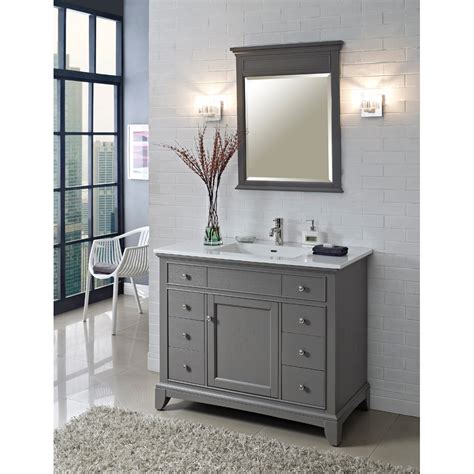 Gray ka 30 single bathroom vanity set. Fairmont Designs 42" Smithfield Vanity - Medium Gray ...