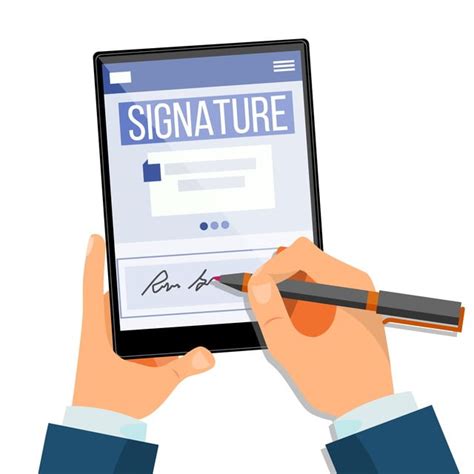 Signature électronique Contrat Vecteur Document électronique Contrat