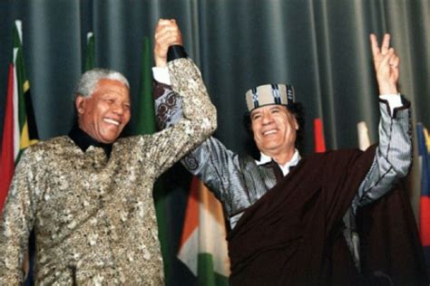 Nelson Mandela And Muamar Gaddafi Muammar Gaddafi Nelson Mandela Mandela