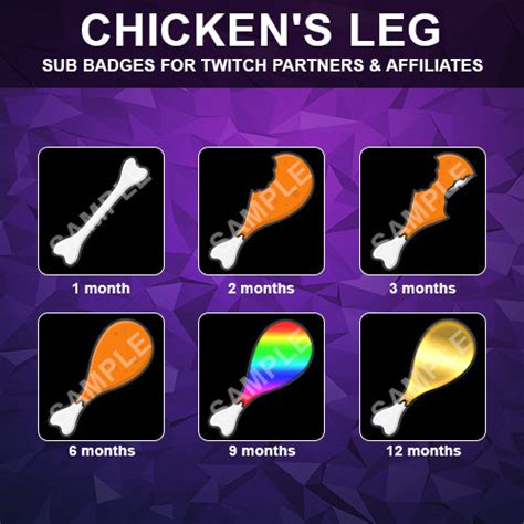 Chickens Leg Twitch Sub Badges For Subscribers Buy Online Streamintro