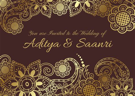 Wedding clip art black and white border cliparts co wedding. Vector Golden Indian Wedding Card - Download Free Vectors, Clipart Graphics & Vector Art