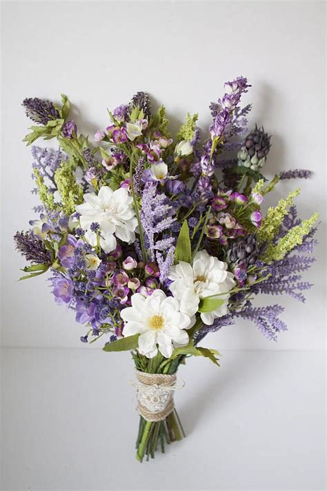 wildflower bouquet lavender purple bouquet rustic bouquet wedding bouquet boho bridal