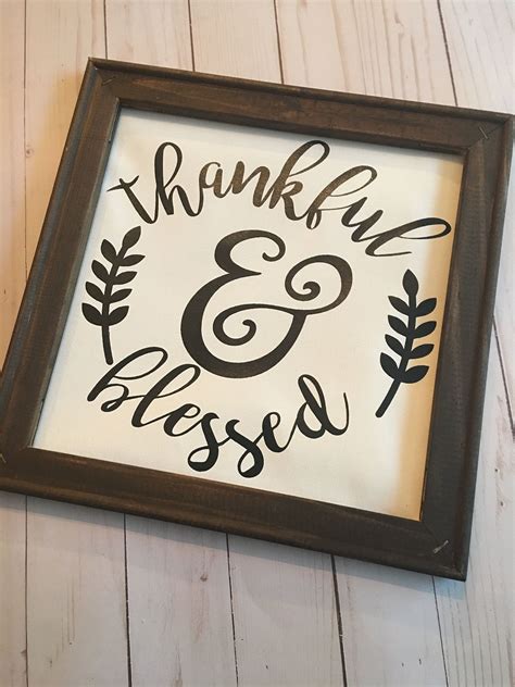 Items Similar To Thankful And Blessed Canvas Sign On Etsy
