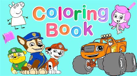 Nick Jr Coloring Book Pt 1 Blaze Paw Patrol Dora And Friends