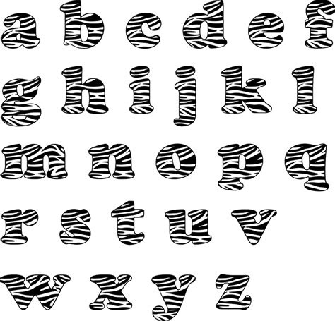 Zebra Svg Alphabet Font Zebra Digital Cut File Letters Zebra Etsy