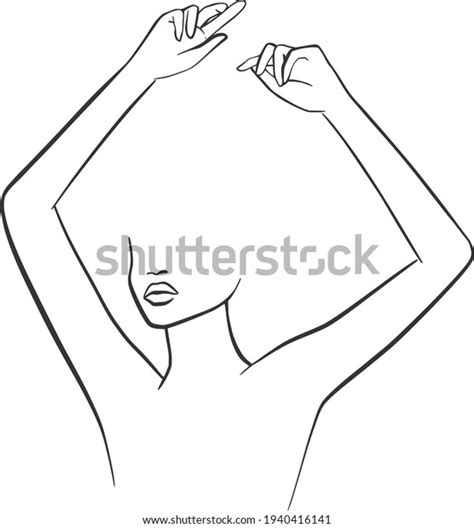 Stock vektor Naked Women Line Art Clipart Nude bez autorských poplatků Shutterstock
