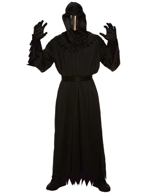 Mens Grim Reaper Costume Halloween Fancy Dress Outfit Death Horror Robe