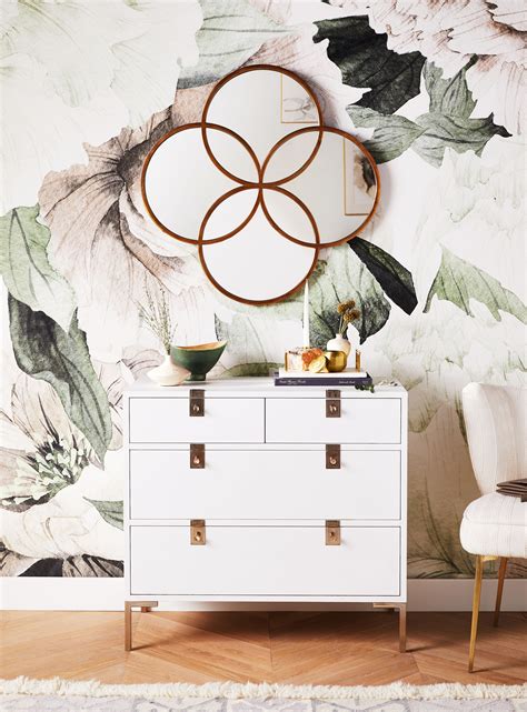 Blush Bouquet Mural | Mirror wall bedroom, Mirror wall living room ...