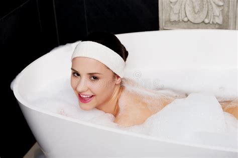 Bathing Woman Relaxing In Bath Stock Image Image Of Shower Healthy 52827475