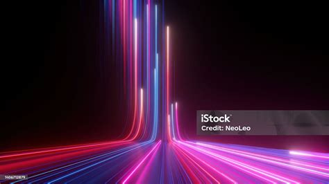 3d Rendering Abstract Neon Background With Ascending Pink And Blue