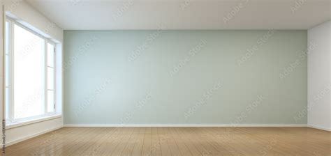 Empty Room With Window In Modern House 3d Rendering Stock
