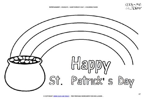 St Patricks Day Coloring Page 87 Pot Of Gold Rainbow