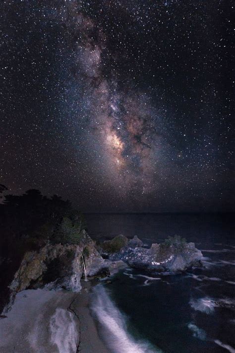 Milky Heavens Milky Earth Milky Way Above Mcway Falls In Big Sur