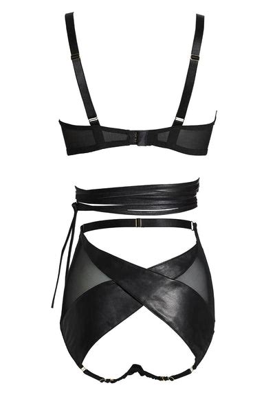 Lexi High Waist Leather Bondage Set • Something Wicked • British Lingerie Darkest Fox