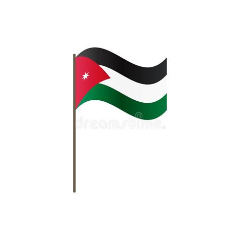 Jordan Flag Icon Circle 3d Gradient Isolated Stock Illustration