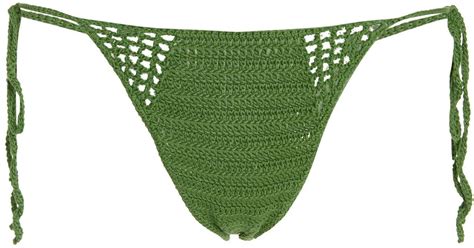 Cult Gaia Liliana Crochet Bikini Bottom In Green Lyst