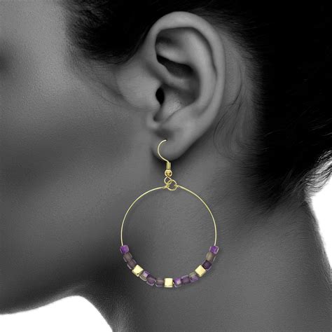 Womens Ladies Fashion Accessories Jewelry Hoop Dangle Earrings With
