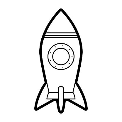 Nave espacial cinza, lançamento de foguetes astronauta da nave espacial, voar foguete espacial. Vetores de Desenho De Foguete Isolado e mais imagens de ...