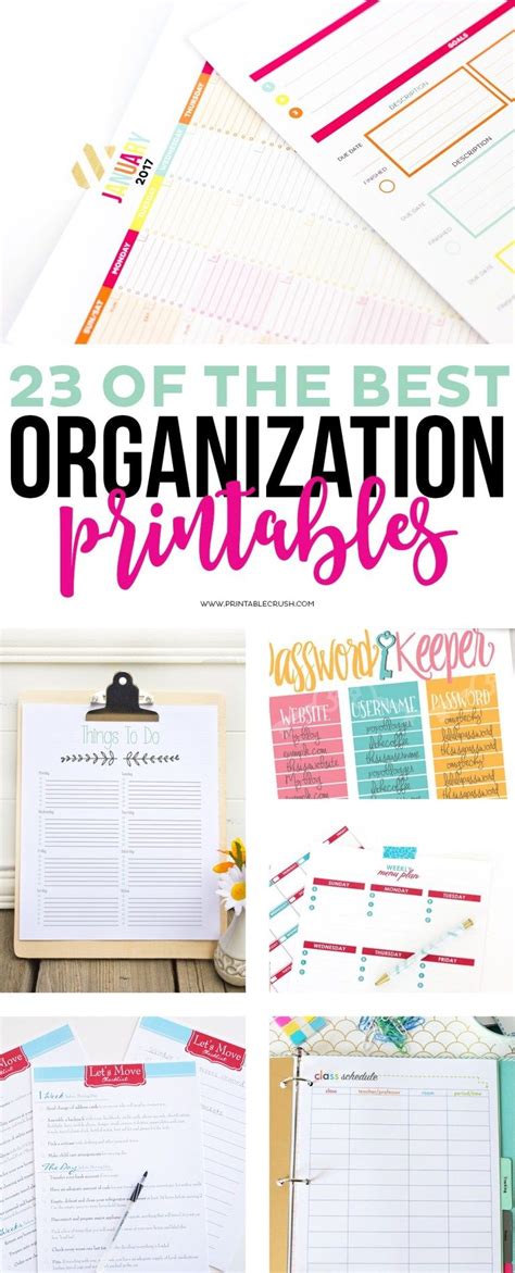 23 Of The Best Organization Printables Organization Printables