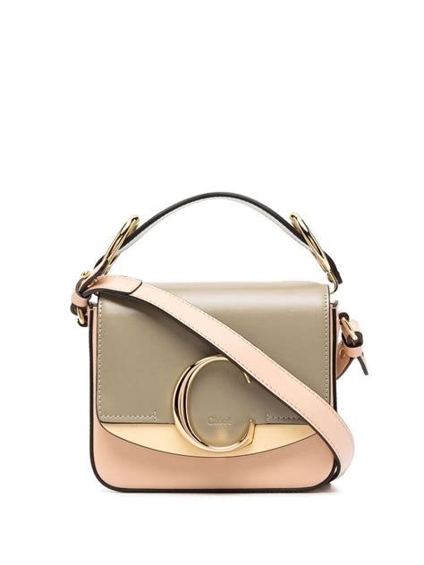 Chloé C Leather Mini Bag Neutrals Modes