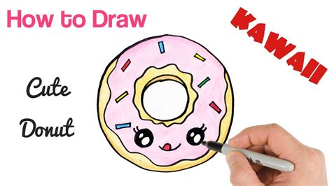 How To Draw Cute Donut Easy Step By Step Youtube