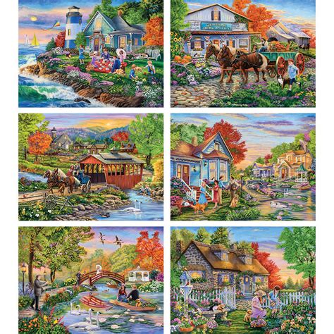 Set Of 6 Cory Carlson 1000 Piece Jigsaw Puzzles Bits And Pieces