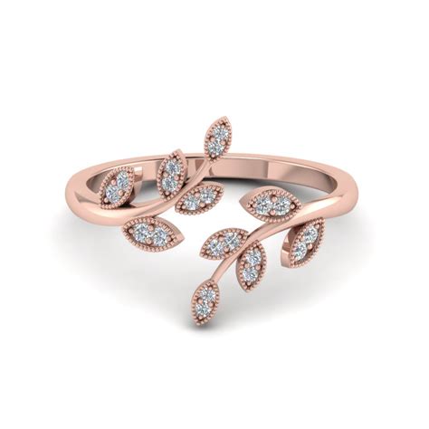 A wedding band symbolizes your everlasting love and commitment to one another. Open Leaf Diamond Engagement Ring In 14K Rose Gold ...